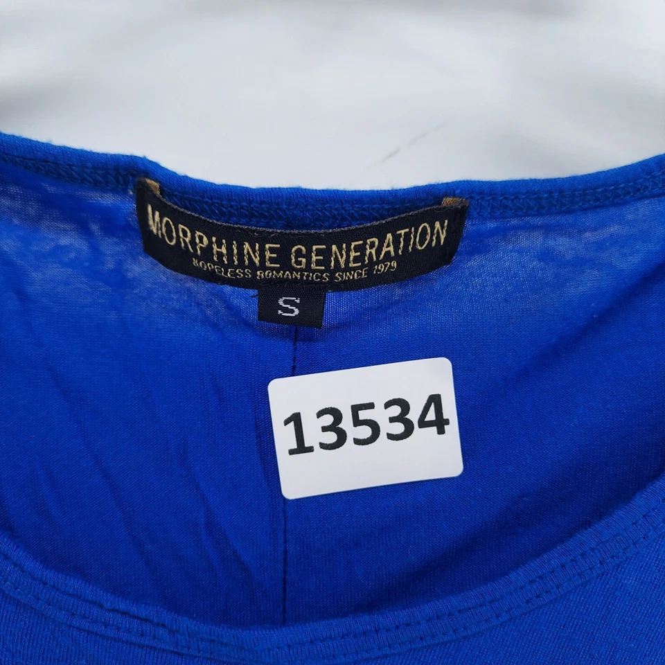 morphine generation shirt women size small crew neck casual Royal blue top - Image 3 of 4