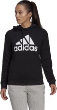 NEW Women's Adidas Essentials Black Logo Fleece Hoodie Size Small MSRP 50.00