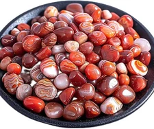 128 Pcs 0.4'' Polished Carnelian Crystal Glass Stones Healing Reiki Home Decor