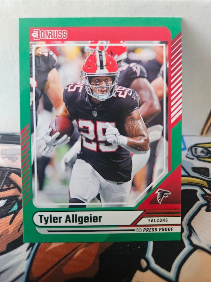 Tyler Allgeier 2024 Donruss GREEN PRESS PROOF #79 Atlanta Falcons