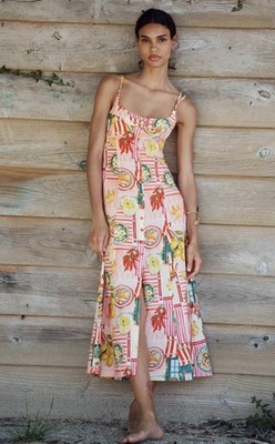 ZARA NWT WOMAN SS25 PATCHWORK PRINT LINEN MIDI DRESS MULTICOLORED SIZE L |  eBay