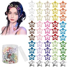Star Hair Accessories - 50Pcs Colorful Metal Non-Slip Snap Hair Clips and Barret