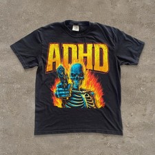 ADHD Unisex Shirt, Funny Meme Tee, Retro Skeleton Graphic T-Shirt 