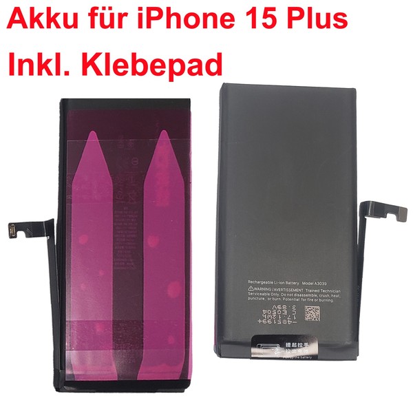 Akku FüR Iphone 15 Plus Batterie Akku Battery A3039 3480Mah + Klebepad-image