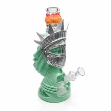 Statue of Liberty Glass Bong Green | Thick Glass Water Pipe