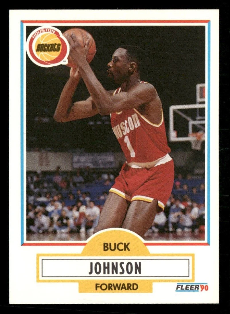 Buck Johnson 1990-91 Fleer #71 Houston Rockets NBA Basketball Card