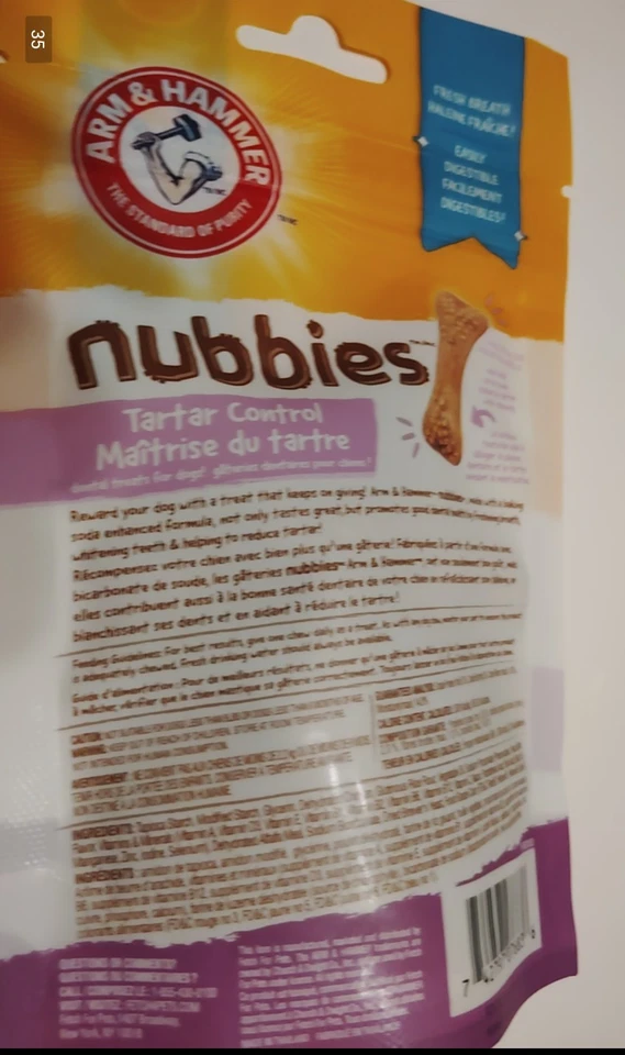 Golosinas dentales Arm & Hammer Nubbies Tarter Control perros pequeños/pequeños Foto 2 de 4