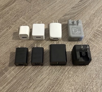 USB Wall Charger Lot 8x Power Adapters USB Charging Blocks Mixed Brand Good Cond