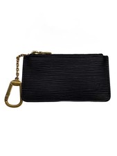 a3S-6 Louis Vuitton Pochette Cl Epi Leather Black Wallet t3l