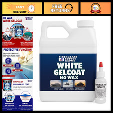 White Gelcoat - NO Wax - Pint with 15cc Hardener MEKP for Fiberglass Repair
