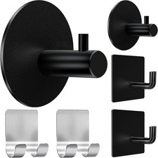 6 Pcs Adhesive Hooks Command Hooks for Hanging Towel Hooks Command Strips Heavy 1.53 per strip