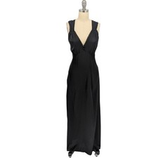 NEW Zara Lingerie Satin Maxi Slip Dress Black size Small goth victorian bohemian