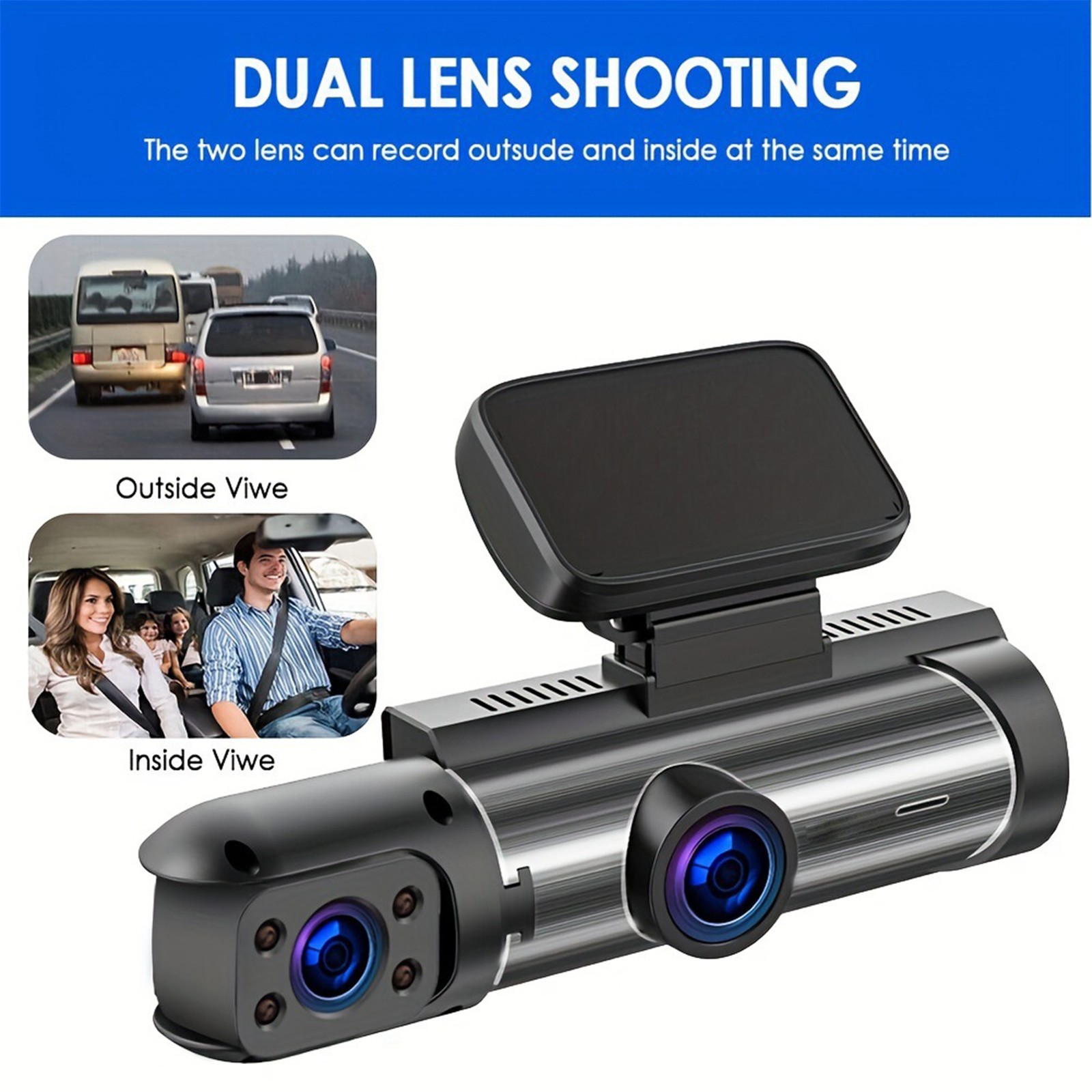 Security Camera for Car Wireless Double Metal Recorder with Night