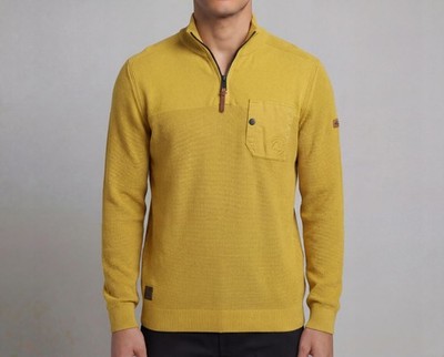 CAMEL ACTIVE Gelb Herren Bio-Baumwolle Half Zip Pullover L