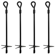 Ground Anchors, 15 Inch - 4Pk Black Shed Anchor Kit Greenhouse Tie down Ground S