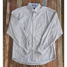 Chaps Men's 17 17-1/2 (36/37) Long Sleeve Classic Fit Oxford Dress Shirt In Gray