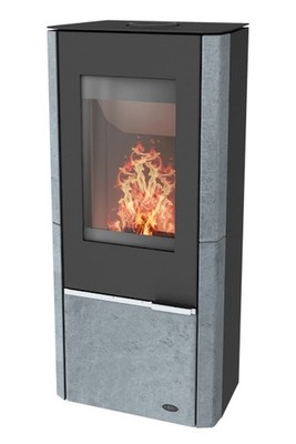 Fireplace ELITE OREGON Kaminofen 6 kW Stahl Schwarz Speckstein Naturstein K6901