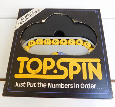Binary Arts TOP SPIN Topspin Brain Teaser Number Puzzle Game 1989 In Box Vintage