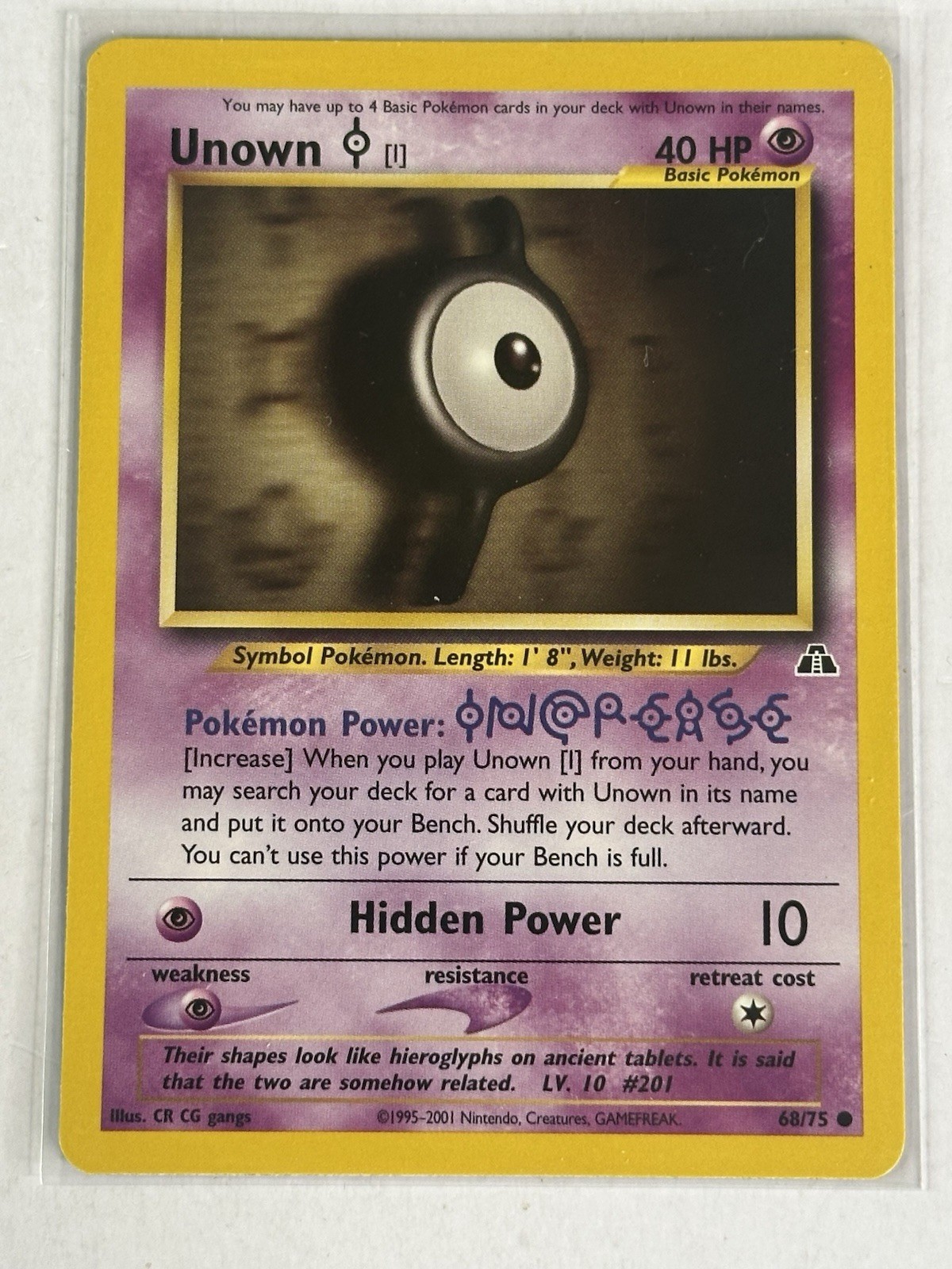 Unown [I] 68/75 2001 Neo Discovery 1st Edition Pokemon Card WOTC Vintage