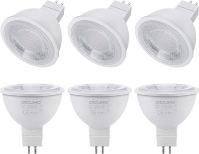 DiCUNO GU5.3 LED Lampe 5W, MR16 Reflektor ersetzt 50W Halogen, 12V AC/DC, 2700K