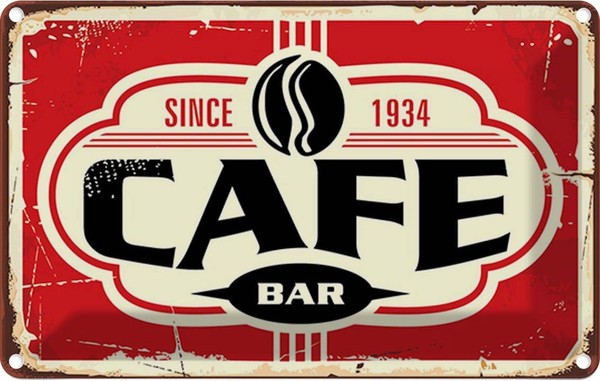 Blechschild 20X30 Cm Cafe Bar Kaffee Since 1934 Essen Trinken Club Alkohol Deko-image