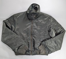 GUESS Jeans Vintage Bomber Jacket Womens XL Green Nylon MA1 Padded Full Zip