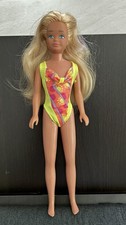Vintage Skipper Doll 1990 Hawaiian Fun Barbie Mattel Blue Eyes Bathing Suit Nice
