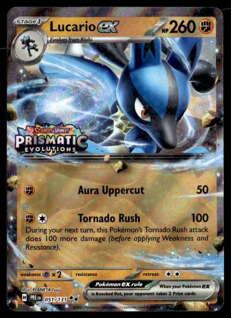Lucario ex (Prismatic Evolutions Stamp) Double Rare 51/131 Pokémon TCG