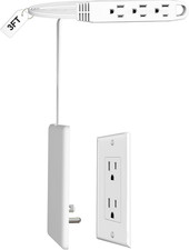 3FT Ultra Flat Plug Extension Cord Power Strip with Multi Outlets