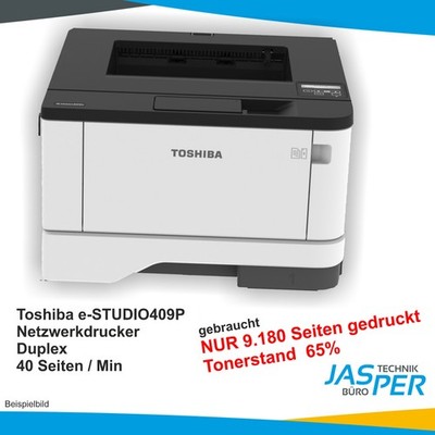Toshiba e-Studio 409P S/W Laserdrucker NUR 9180 Seiten 65% Toner gebr.