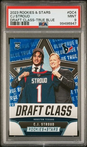 2023 PANINI ROOKIES & STARS DRAFT CLASS TRUE BLUE #DC4 CJ STROUD RC 45/49 PSA 9