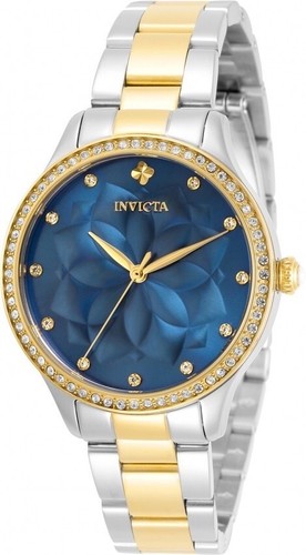 Invicta Wildflower Lady Blue Dial Two-tone Quartz 35mm Watch Model 30719