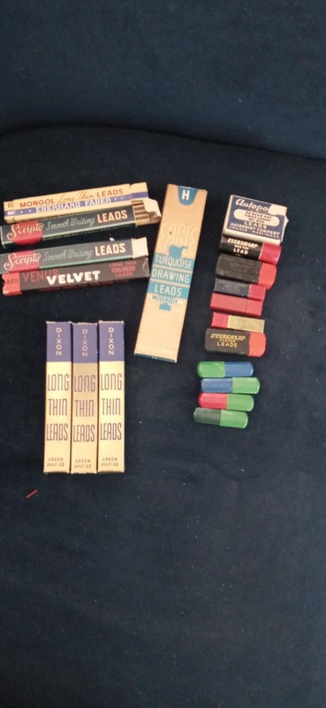 Vintage Lot Mechanical Pencil Lead Refills , 19 sets, Dixon Scripto Venus, etc.