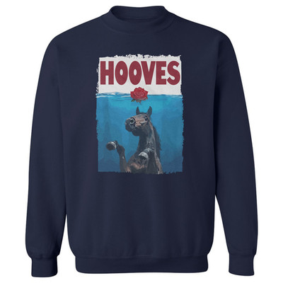 Hooves Funny Kentucky Horse Racing Parody Unisex Crewneck Sweatshirt