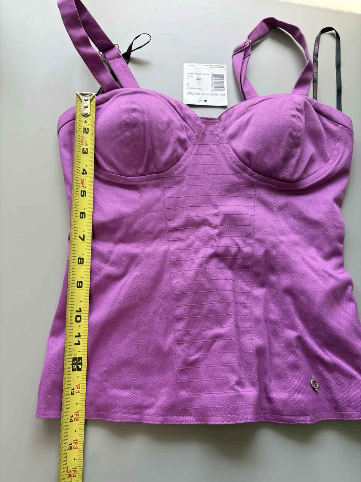 NWT G By Guess Joni Smocking Bustier top wireless camisole Size Small