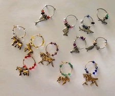 2 Sets Wine Charms Fish And Horses