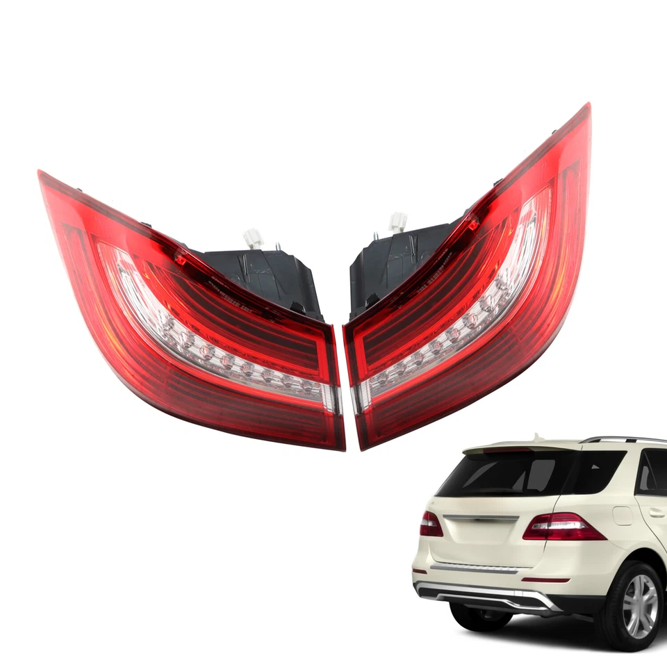 For 2012-2015 Mercedes-Benz W166 ML350 LED Tail Light Brake Lamps Outer Pair Set - Image 4 of 4