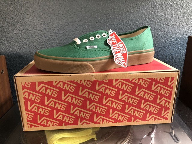 vans authentic green gum sole