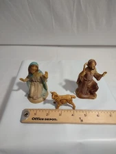 Vintage Christmas Nativity Figures Italy Lot of 3 Tallest is 4"