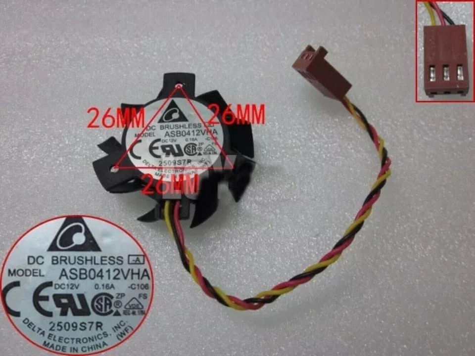 Delta 12V 0.16A P/N:0PGH1 For dell Vostro 360 2320 Cooling Fan ASB0412VHA 3-Pin - Image 2 of 3