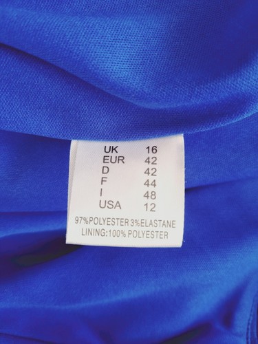 Gina Bacconi royal blue midi shift dress Size 16 wedding formal - Picture 7 of 7