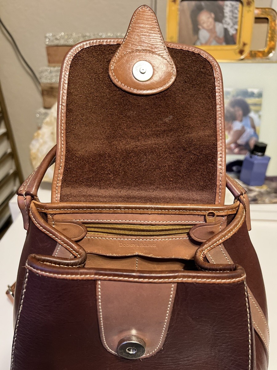 Dooney & Bourke Backpack Saddlebag Purse Brown Leather | eBay display picture 3