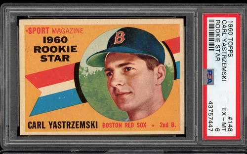 1960 Topps Baseball Carl Yastrzemski Rookie #148 PSA 6 EX/MT Red Sox HOF 447