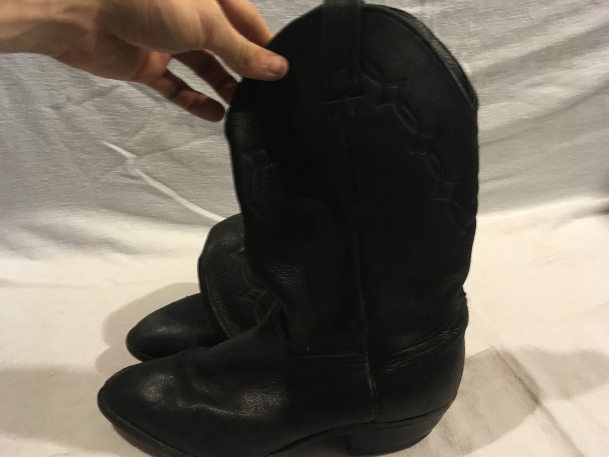 Mens Genuine Leather Barb Wire Pattern Cowboy Boots 11 MADE  display picture 3