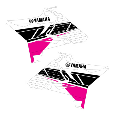 Yamaha YZ125 YZ250 UFO Restyle retro shroud graphics pink/white Free Shipping!