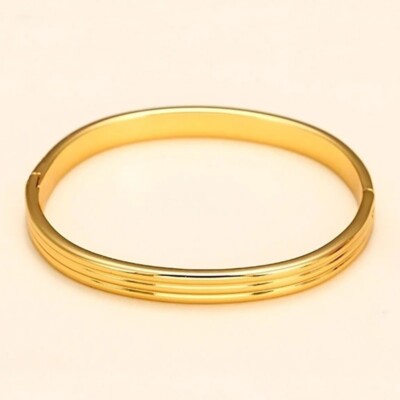 18k Gold Filled Over Sterling Silver Small 6.5'' Bracelets Bangles D382