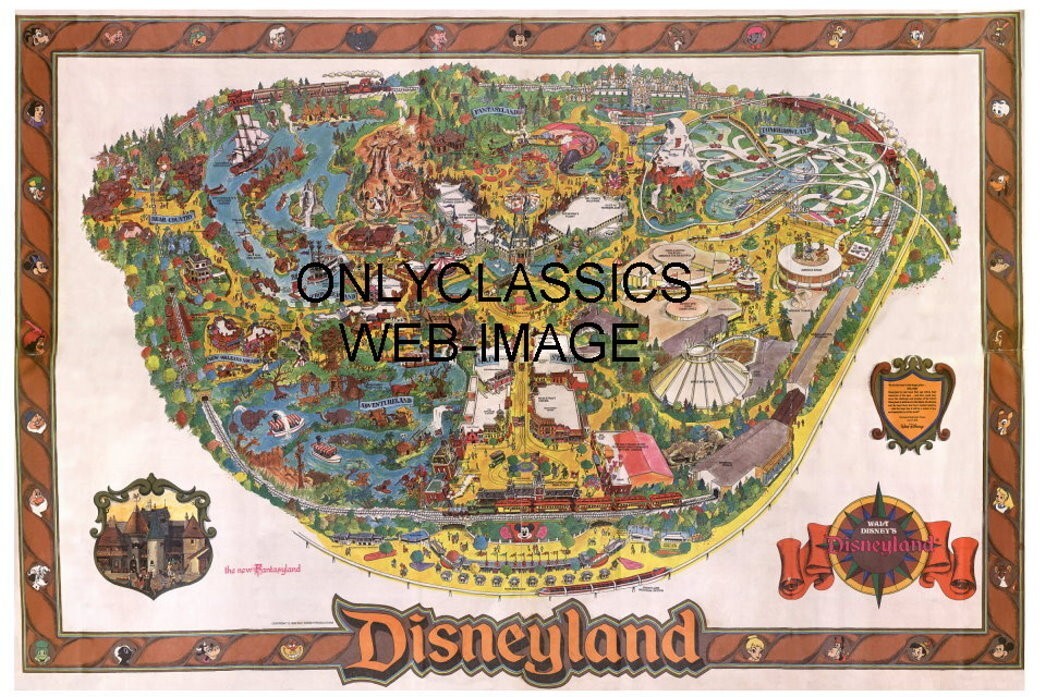 1983 DISNEYLAND CALIFORNIA MAP 8X12 PHOTO POSTER AMUSEMENT PARK