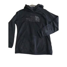 NORTH FACE Sweatshirt Women's Small Black Logo Graphic Cowl-Neck Hoodie