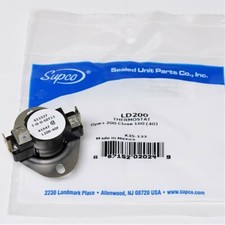 Supco LD200-40 Heater Limit Thermostat Thermodisc Open On Rise 3 Wire