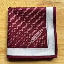 HANDKERCHIEF MEN'S VINTAGE RED GEOMETRIC PLAIN POCKET SQUARE COTTON 18" A0909
